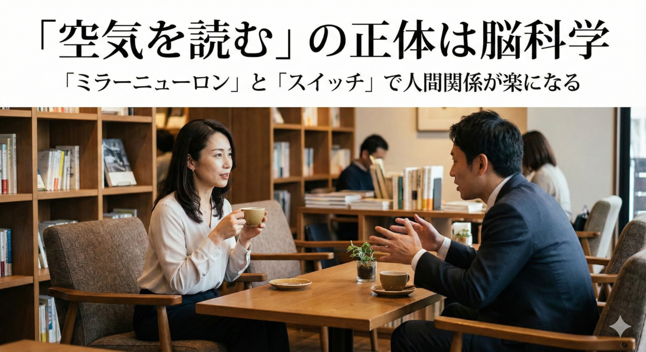 【脳科学】「空気を読む」正体はミラーニューロンだった。気疲れする人と読めない人の脳の違いと、自在に操る「スイッチ」の切り替え方