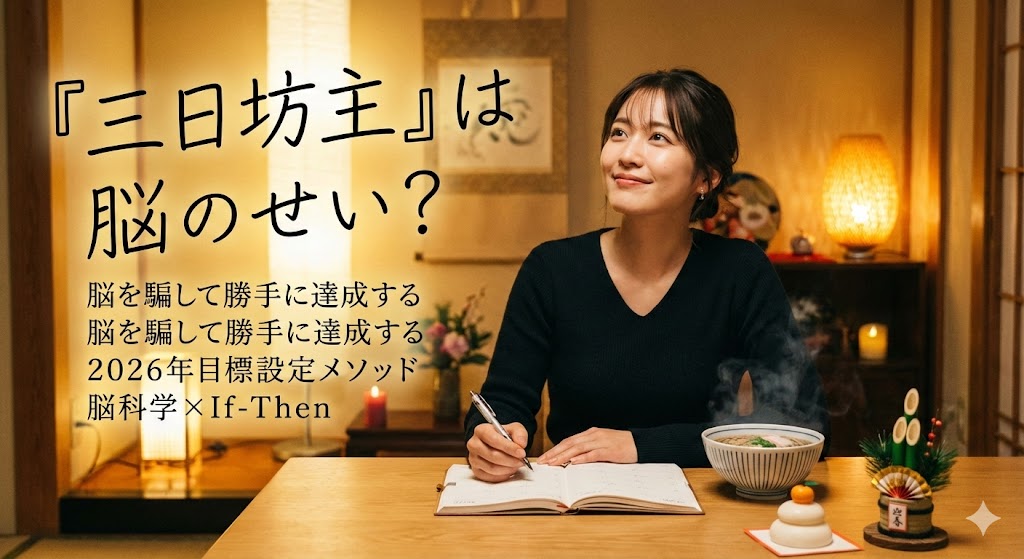 「三日坊主」は脳の正常な反応だった？2026年の目標を「勝手に達成する」ための、脳科学的・大晦日マニュアル