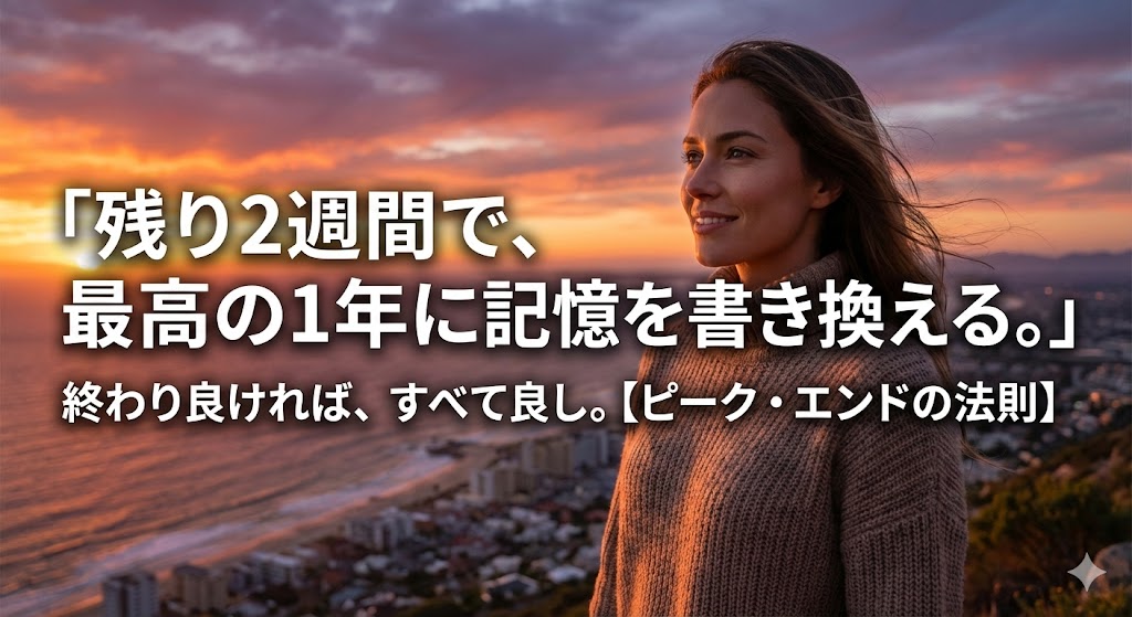 【心理学】「今年は何もできなかった」と落ち込むあなたへ。残り2週間で「最高の一年」に記憶を書き換える『ピーク・エンドの法則』