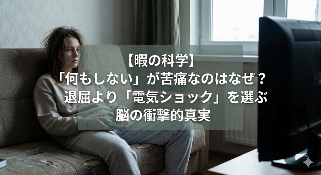 【暇の科学】「何もしない」が苦痛なのはなぜ？退屈より「電気ショック」を選ぶ脳の衝撃的真実