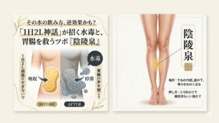 その水の飲み方、逆効果かも？「1日2L神話」が招く体の“水没”と、むくみを抜くツボ『陰陵泉』