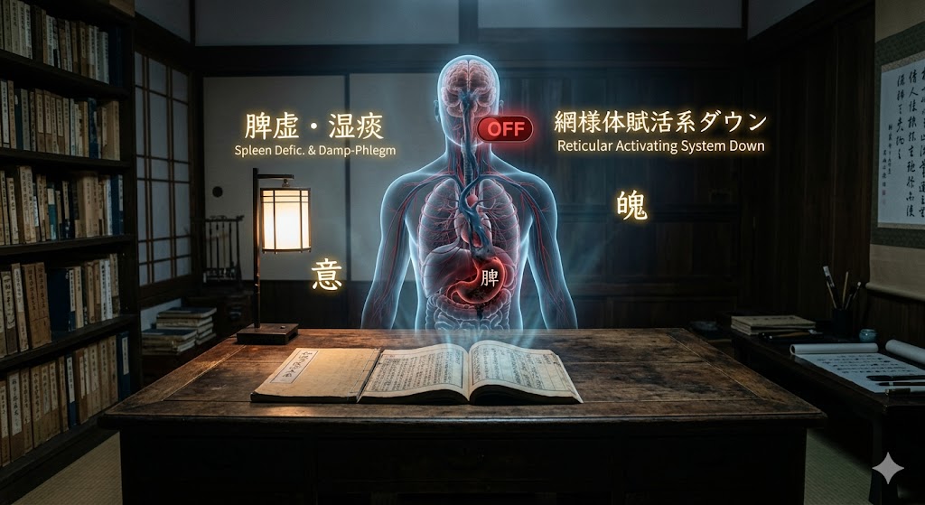 【東洋医学×脳科学】食後の眠気は「脳の自己防衛」だった。湿痰が招く脾・肺の連鎖崩壊と、網様体賦活系のダウン
