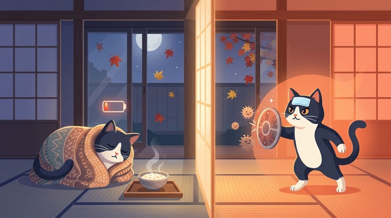 そのだるさ、免疫が「弱ってる」?それとも「戦ってる」?東洋医学の虚実で見分ける、インフル前の体の整え方